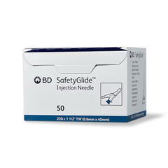 Safety Hypodermic Needle SafetyGlide™ 1-1/2 Inch Length 23 Gauge Thin Wall Sliding Safety Needle  (1800/CS) MK-1218785