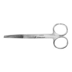 Operating Scissors Miltex® Disposable 4-1/2 Inch Length Floor / Office Grade Pakistani Stainless Steel Sterile Finger Ring Handle Straight Sharp Tip / Blunt Tip BOX OF 25 MK-1219108