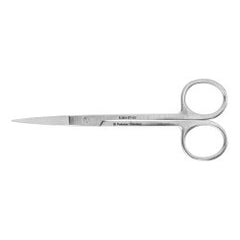 Iris Scissors Miltex® Disposable 4-1/2 Inch Length Floor / Office Grade Pakistani Stainless Steel Sterile Finger Ring Handle Straight Sharp Tip / Sharp Tip BOX OF 50 MK-1219117