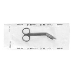 Bandage Scissors Miltex® Disposable Lister 4-1/2 Inch Length Floor / Office Grade Pakistani Stainless Steel Sterile Finger Ring Handle Angled Blunt Tip / Blunt Tip BOX OF 50 MK-1219121
