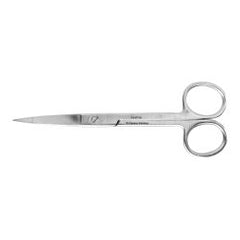 Operating Scissors Miltex® Disposable 5-1/2 Inch Length Floor / Office Grade Pakistani Stainless Steel Sterile Finger Ring Handle Straight Sharp Tip / Sharp Tip BOX OF 50 MK-1219124