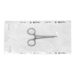 Mosquito Forceps Miltex® Disposable Hartmann 3-1/2 Inch Length Floor / Office Grade Pakistani Stainless Steel Sterile Locking Finger Ring Handle Curved Serrated Tips BOX OF 50 MK-1219134