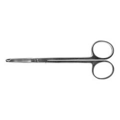 Stitch Scissors Miltex® Disposable Spencer-Littauer 5-1/2 Inch Length Floor / Office Grade Pakistani Stainless Steel Sterile Finger Ring Handle Straight Blunt Tip / Blunt Tip Box of 50 MK-1219150