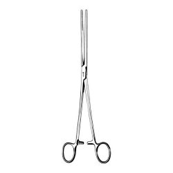 Sponge Forceps Sklar® Bergmann-Foerster 10 Inch Length OR / Surgical Grade German Stainless Steel NonSterile Locking Finger Ring Handle Straight Fenestrated Serrated Oval Tips EACH MK-1220064