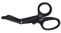 Bandage Scissors Prestige Medical® 7-1/2 Inch Length Floor / Office Grade Fluoride Coated Stainless Steel NonSterile Black Finger Ring Handle Angled Blunt Tip / Blunt Tip EACH MK-1222326