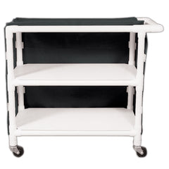 MARKET LEB Wide 2-Shelf Linen Cart with Mesh or Vinyl Cover EACH ML11313