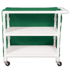 MARKET LEB Wide 2-Shelf Linen Cart with Mesh or Vinyl Cover EACH ML11313