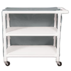 MARKET LEB Wide 2-Shelf Linen Cart with Mesh or Vinyl Cover EACH ML11313