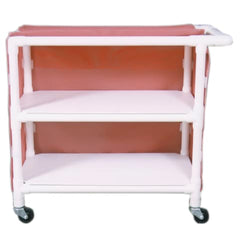 MARKET LEB Wide 2-Shelf Linen Cart with Mesh or Vinyl Cover EACH ML11313