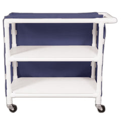 MARKET LEB Wide 2-Shelf Linen Cart with Mesh or Vinyl Cover EACH ML11313