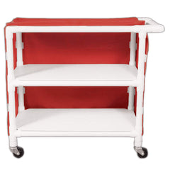 MARKET LEB Wide 2-Shelf Linen Cart with Mesh or Vinyl Cover EACH ML11313