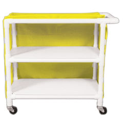MARKET LEB Wide 2-Shelf Linen Cart with Mesh or Vinyl Cover EACH ML11313
