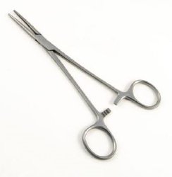 Hemostatic Forceps Econo™ Kelly 7 Inch Length Floor / Office Grade Pakistani Stainless Steel NonSterile Locking Finger Ring Handle Straight Serrated Tips EACH MK-1222886