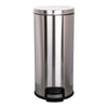 Trash Can McKesson 32 Quart / 8 gal. Silver Metal Round STEP-ON RND METAL S/STL 32QT MK-1223690