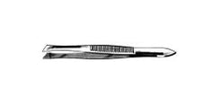 Cilia Forceps Bergh 3-1/2 Inch Length OR / Surgical Grade Stainless Steel NonSterile NonLocking Thumb Handle Straight Serrated Tips EACH MK-1224094