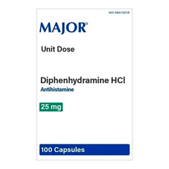 Major Pharmaceuticals Allergy Relief 25 mg Strength Capsule 100 Per Box - 1224644