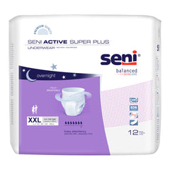 Absorbent Underwear Seni® Active Super Plus Pull On with Tear Away Seams Adult 2X-Large Unisex Disposable Heavy Absorbency UNDERWEAR, SENI ACTIVE SUPER PLUS 2XLG (12/PK 4PK/CS) MK-1226547