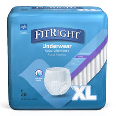 Absorbent Underwear FitRight® Super Pull On with Tear Away Seams Adult X-Large Unisex Disposable Heavy Absorbency 56"-68" (20/BG 4BG/CS) MK-1226692