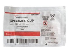 Urine Specimen Container Cardinal Health™ 120 mL (4 oz.) Screw Cap Patient Information Sterile CASE OF 100 MK-1226968