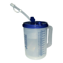 McKesson 22 oz. Plastic Insulated Drinking Mug Clear Cup / Blue Lid Reusable W/STRAW CLR/BLU 22OZ (60/CS) MK-1227638