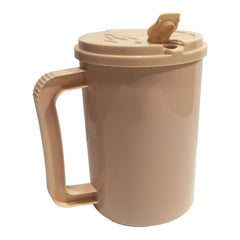 McKesson 22 oz. Plastic Insulated Drinking Mug White Reusable W/STRAW IVORY 22OZ (60/CS) MK-1227639