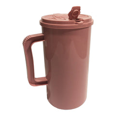 McKesson 32 oz. Plastic Insulated Drinking Mug Mauve Reusable W/STRAW MVE 32OZ (40/CS) MK-1227644