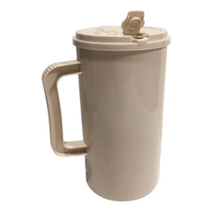 McKesson 32 oz. Plastic Insulated Drinking Mug Gray Reusable W/STRAW GRY 32OZ (40/CS) MK-1227645