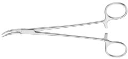 Tonsil Forceps Aesculap® Schnidt 7-1/4 Inch Length OR / Surgical Grade German Stainless Steel NonSterile Locking Finger Ring Handle Curved Serrated Tips EACH MK-1227948