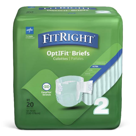Incontinence Brief FitRight™ Stretch Ultra Adult Large / X-Large Unisex Disposable Heavy Absorbency LG/XLG/2XLG 51-70 (80/CS) MK-1228061