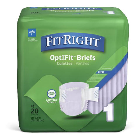 Incontinence Brief FitRight™ Stretch Ultra Adult Medium / Large Unisex Disposable Heavy Absorbency  STRETCH ULTRA MED/LG 30-52" (80/CS) MK-1228063