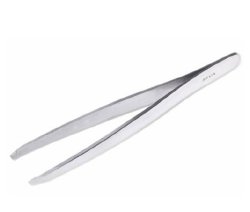 Tweezers 4 Inch Length Floor / Office Grade Stainless Steel NonSterile NonLocking Thumb Handle Straight Blunt Tips BOX OF 12 MK-1228330