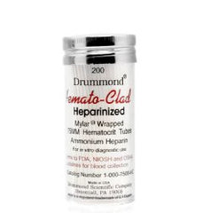 Hemato-Clad® Capillary Blood Collection Tube Ammonium Heparin Additive 40 µL Without Closure Mylar Wrapped Glass Tube CASE OF 1000 MK-1228342
