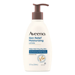 Hand and Body Moisturizer Aveeno® Skin Relief 12 oz. Pump Bottle Unscented Lotion MK-1228809