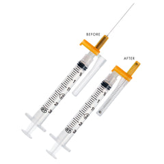 Safety Hypodermic Syringe with Needle EasyPoint® 3 mL 1-1/2 Inch 25 Gauge Retractable Safety Needle Regular Wall 1/2"(50/BX 8BX MK-1229239