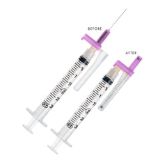 Safety Hypodermic Syringe with Needle EasyPoint® 3 mL 1 Inch 18 Gauge Retractable Safety Needle Regular Wall  (50/BX 8BX/CS MK-1229246