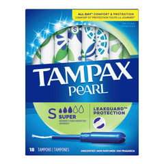 Tampon Tampax® Pearl Super Absorbency Plastic Applicator Individually Wrapped UNSCNTD (18/BX) MK-1229257