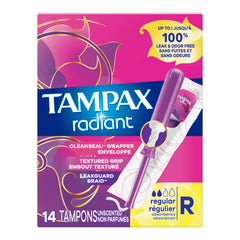 Tampon Tampax® Radiant Regular Absorbency Plastic Applicator Individually Wrapped (14/BX) MK-1229259