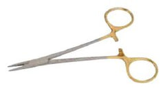 Needle Holder Classic Plus® Halsey 5 Inch Length Blunt Serrated Tips Finger Ring Handle Each MK-1231137
