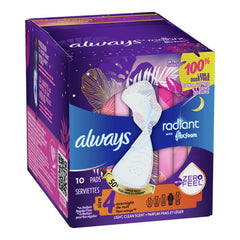 Feminine Pad Always® Radiant with FlexFoam Overnight / With Wings Heavy Absorbency W/FLEXI-WINGS OVERNIGHT SZ4 (10/BX) MK-1231746