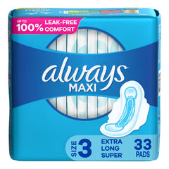 Feminine Pad Always® Maxi With Wings Regular Absorbency W/FLEXI-WINGSJUMBO SZ3 (33/PK) MK-1231753