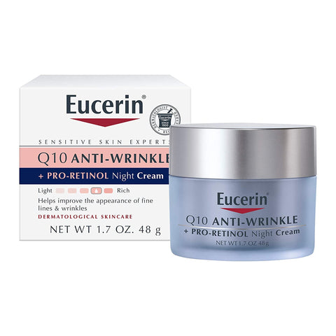 Facial Moisturizer Eucerin® Q10 Anti-Wrinkle + Pro-Retinol Night Cream 1.7 oz. Jar Unscented Cream MK-1231875