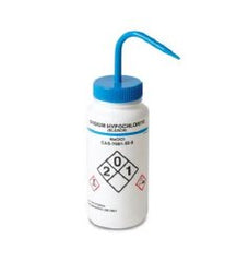 Safety Wash Bottle Sodium Hypochlorite Label / Wide Mouth LDPE 500 mL PACK OF 2 MK-1232291
