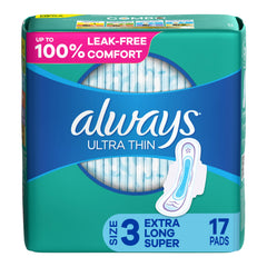 Feminine Pad Always® Ultra Thin With Wings Super Absorbency SZ3 (17/PK 6PK/CS) MK-1232987