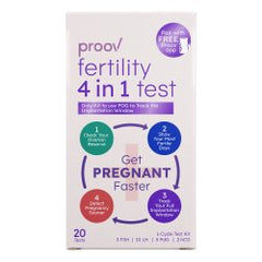 Sexual Health Test Kit Proov 4 in 1 Follicle Stimulating Hormone (FSH) / PdG / E1G / LH-beta 20 Tests per Kit, KT/CS MK-1233552