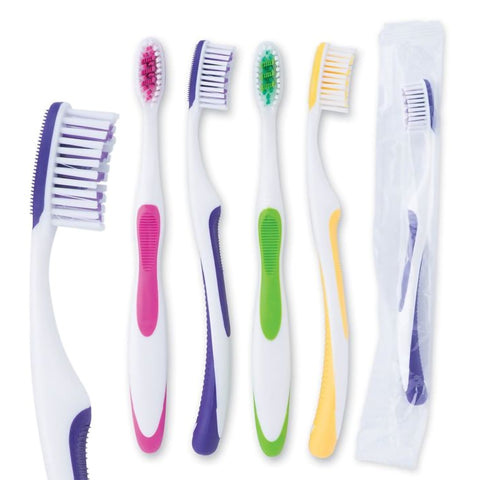 Toothbrush SmileCare™ Yellow / Green / Blue Adult Nylon SUPER GRIP SMILECARE ADLT (500/BX) D/S MK-1234107