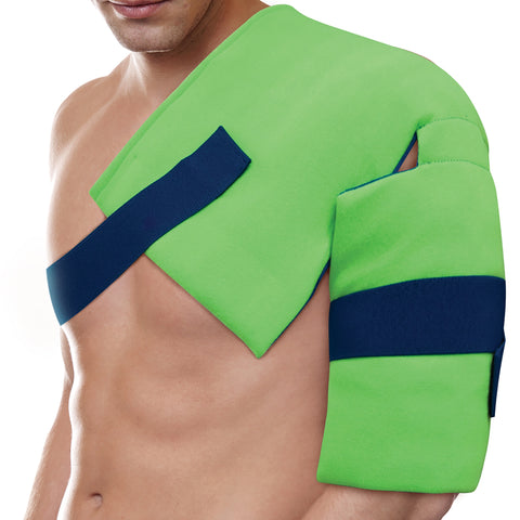 Cold Pack with Wrap Polar Ice® Hip / Shoulder One Size Fits Most 2 X 10 X 10 Inch Fleece / Water Reusable  SHOULDER & HIP POLAR ICE MK-1234369