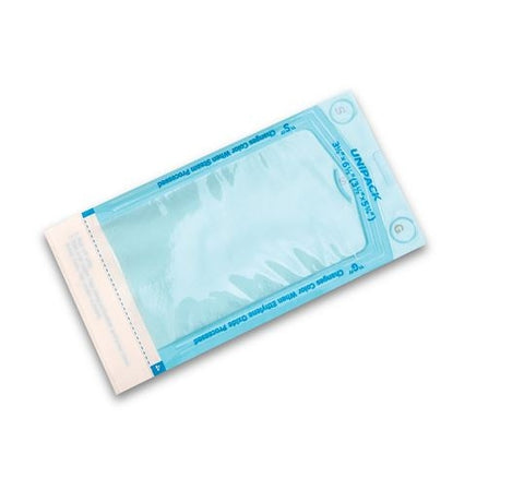 Sterilization Pouch UniPack Ethylene Oxide (EO) Gas / Steam 3-1/2 X 6-1/2 Inch Self Seal Paper / Film  (200/BX 16BX/CS) MK-1235136