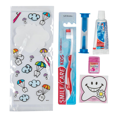 Youth Dental Kit SmileCare™ Premium NonSterile YTH PARATROOPER PREM ZIP BAG (72/BX) MK-1236418