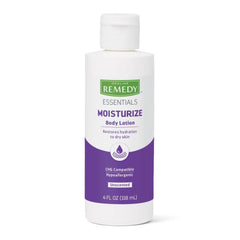 Hand and Body Moisturizer Medline Remedy® Essentials Moisturize 4 oz. Bottle Unscented Lotion CHG Compatible (60/CS) MK-1237758