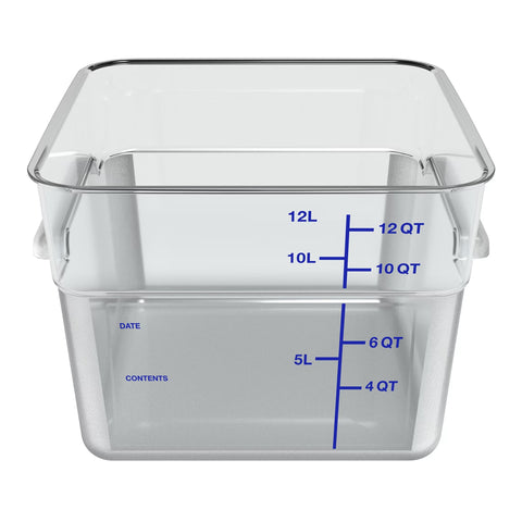 12 Qt. Polycarbonate Food Storage Container Carlisle Clear Reusable CARLISLE SQ CLR 12QT D/S MK-1238549